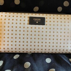 Fossil Gold Polka Dot Wallet